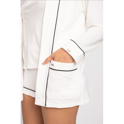 Bamboo Nightwear Jacket in Cream