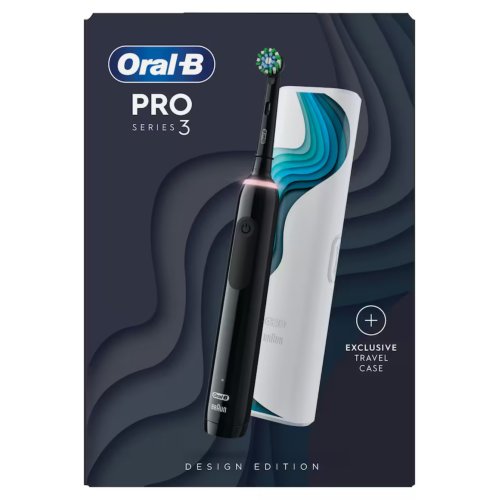 <span style='filter: blur(2.5px);'>****</span>-B Pro 3 3500 Black Electric Toothbrush with Riso Art Travel Case