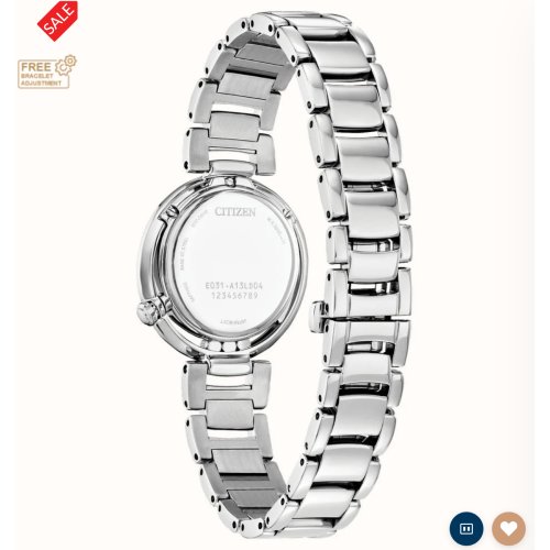 Citizen Women's L Arcly Eco-Drive (29.8mm) Blue Mother-of-Pearl Dial / Stainless Steel Bracelet