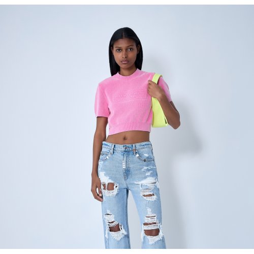 Alexander <span style='filter: blur(2.5px);'>****</span> Logo Motif Knitted Top