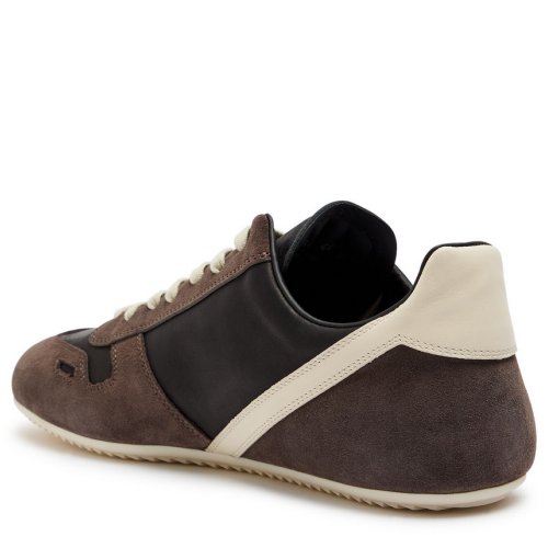  RICK OWENS Panelled suede and leather sneakers 