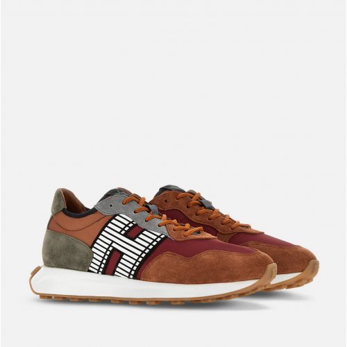 Sneakers Hogan H601 Brown Grey Burgundy