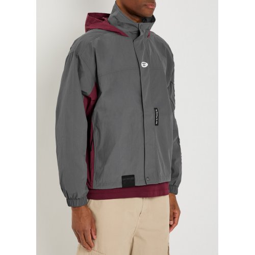  AAPE Colour-block hooded shell jacket 
