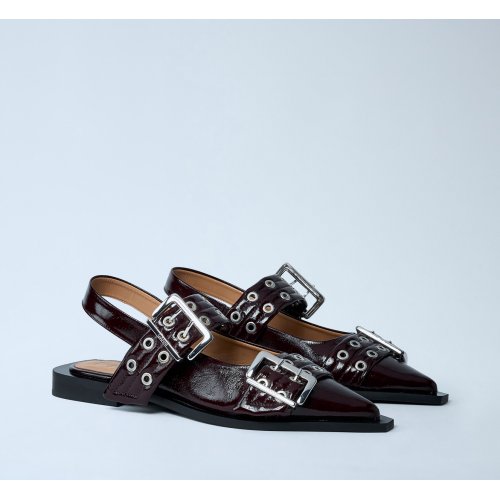 GANNI Buckle Ballerina Flats