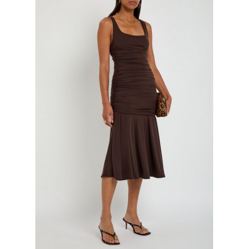 REFORMATION Kayla ruched jersey midi dress 