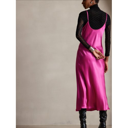 Spaghetti Strap Pure Silk Long Dress