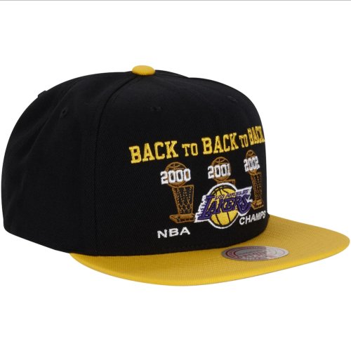 Los Angeles Lakers NBA Hardwood Classics 2000-2003 Champ Snapback By Mitchell & Ness - Black/Gold - Unisex