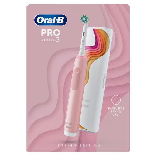 <span style='filter: blur(2.5px);'>****</span>-B Pro 3 3500 Pink Electric Toothbrush with Riso Art Travel Case