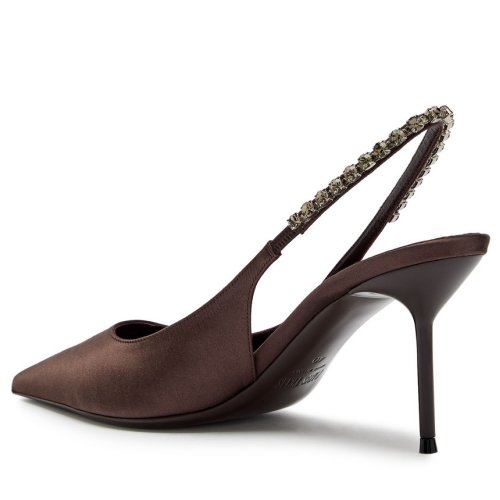  PARIS TEXAS Lidia 70 crystal-embellished satin slingback pumps 