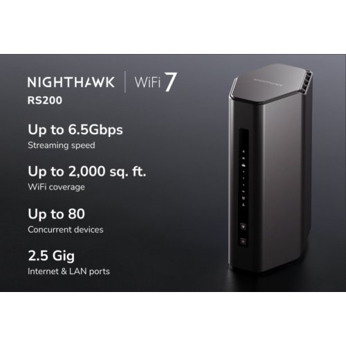 Nighthawk WiFi 7 Router RS200 6.5Gbps 