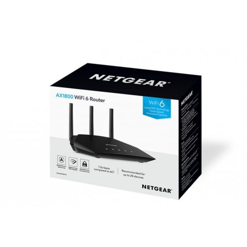 AX1800 WLAN router (RAX10) 4-Stream dual band WiFi 6 router (up to 1.8Gbps) With NETGEAR ArmorTM