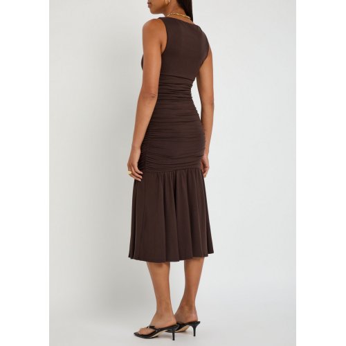  REFORMATION Kayla ruched jersey midi dress 