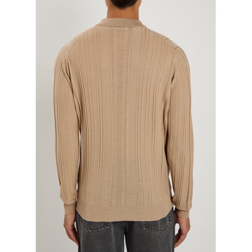  JOHN SMEDLEY Flinn ribbed wool polo shirt 