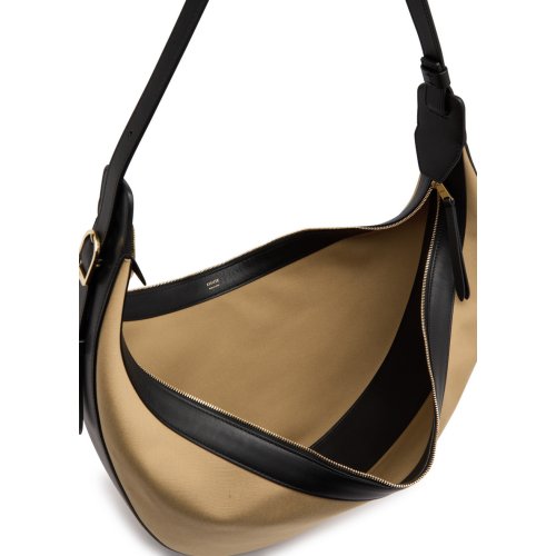  KHAITE Augustina panelled canvas hobo bag 
