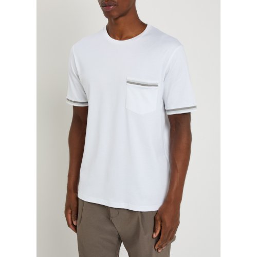  HERNO Striped-trim cotton T-shirt 