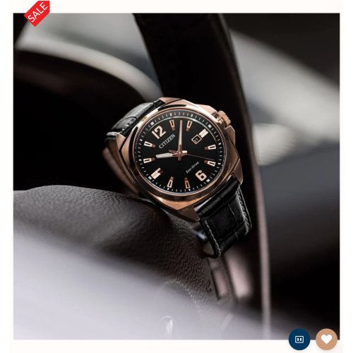 Citizen Eco-Drive Sport (42mm) Black Dial / Black Leather Strap