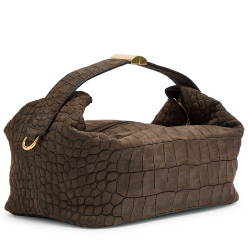  CALVIN KLEIN Andy crocodile-effect nubuck top handle bag 
