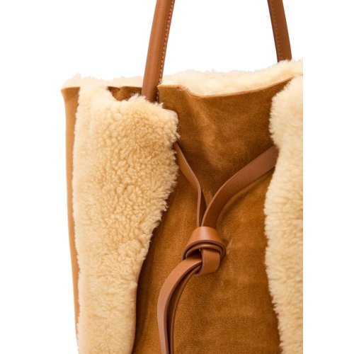  GABRIELA HEARST Marija shearling and suede tote bag 