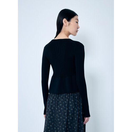 GANNI Rib Knit Tie-String Cardigan