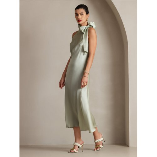 19Momme Silk Tie Neck Dress 