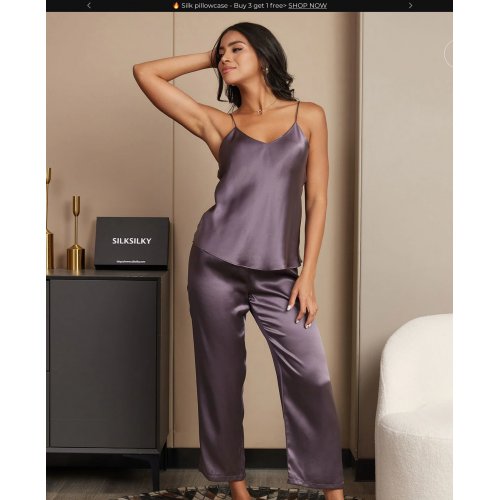 Silk Cami Pants Pyjamas Set 