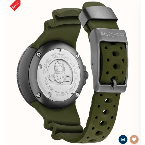 Citizen Men's Promaster Diver Ecozilla Eco-Drive Green Dial Green Polyurethane Strap