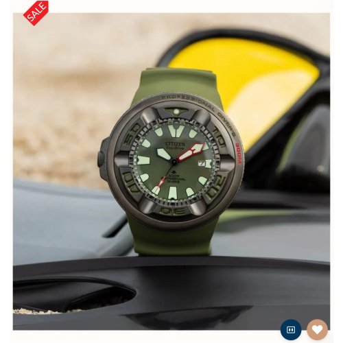 Citizen Men's Promaster Diver Ecozilla Eco-Drive Green Dial Green Polyurethane Strap