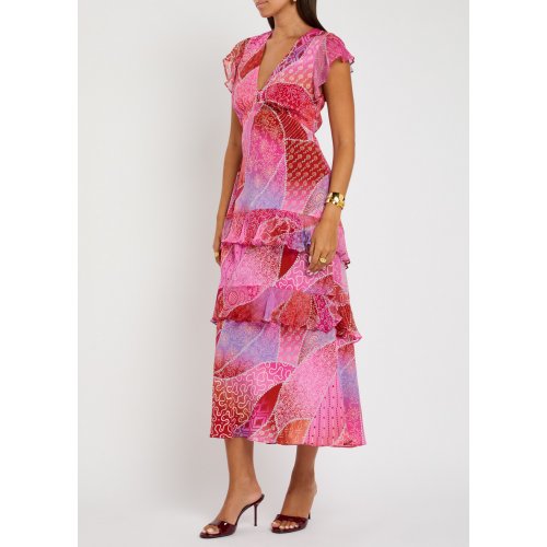  RIXO Meena patterned silk-chiffon midi dress 