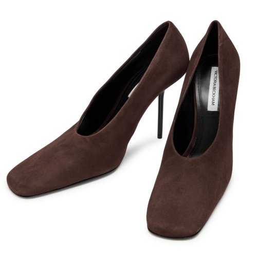 VICTORIA BECKHAM 100 square-toe suede pumps 