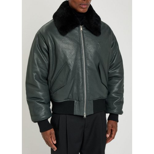  AMI PARIS Padded leather jacket 