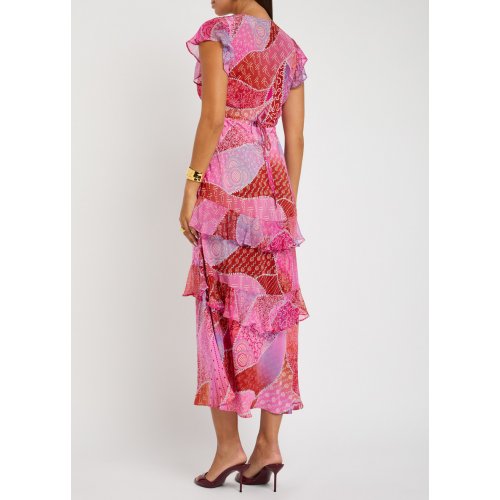  RIXO Meena patterned silk-chiffon midi dress 