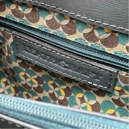 Leatheraft IVORY Genuine Leather Small Shoulder Handbag (Top-Handle)(BLUE)