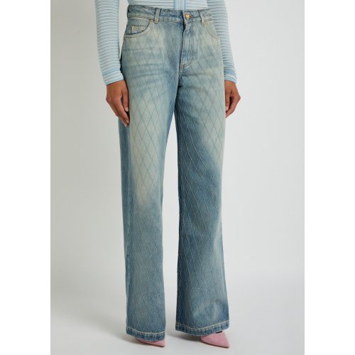  BALMAIN Embroidered wide-leg jeans 
