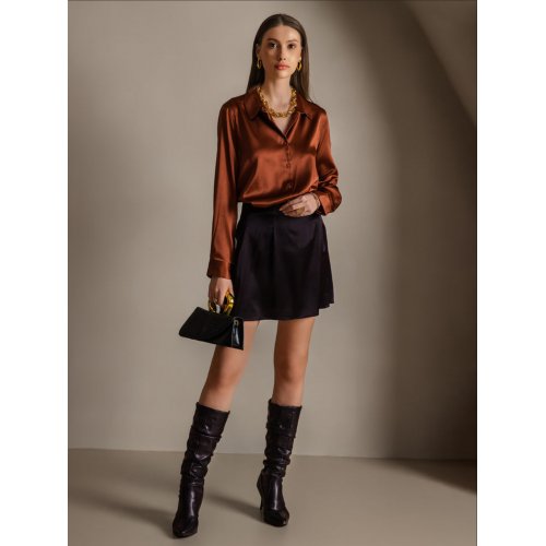 19Momme Silk Basic Lapel Shirt 