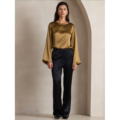 19Momme Silk Relaxed Long-sleeved Blouse 