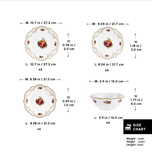 Karaca Forever <span style='filter: blur(2.5px);'>****</span> China Antique 24-Piece Dinner Set for 6 People, Multi