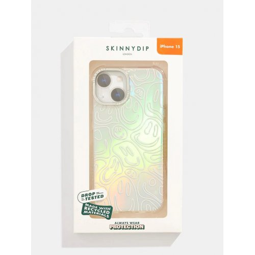 Holo Warped Happy Face Shock iPhone Case