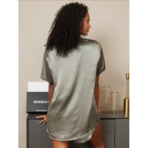 Pure Silk Casual Womens Sleep Tee (Shorts not included)