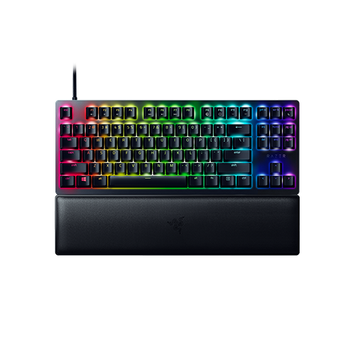 Razer Huntsman V2 Tenkeyless - Optical Gaming Keyboard - Doubleshot PBT Keycaps - Sound Dampening Foam - Clicky Purple Switch - German Layout