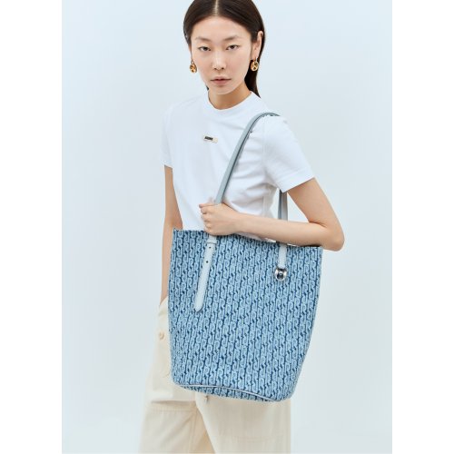Rabanne Denim Logo Tote Bag
