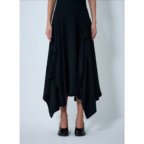 Yohji Yamamoto Paneled Flare Midi Skirt