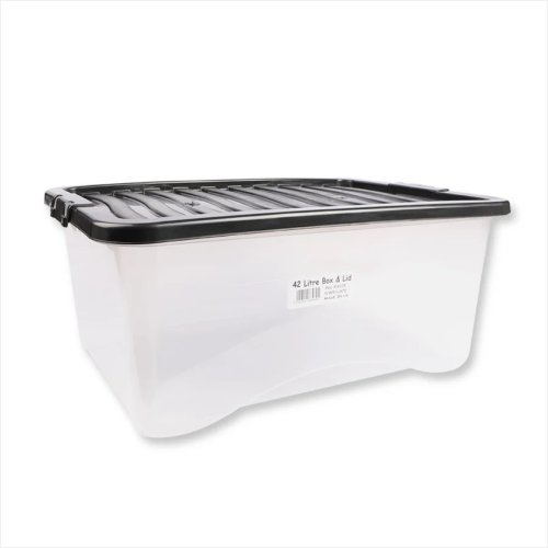  Plastic Storage Box with Lid 42 Litres
