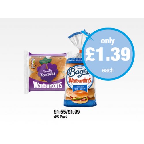 Warburtons Teacakes, Bagels
