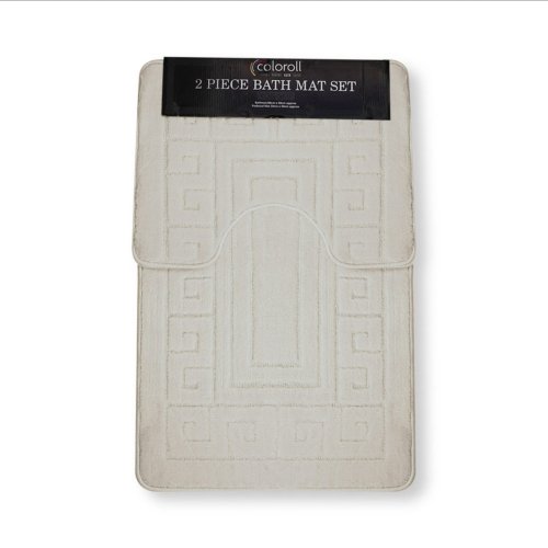 2 Piece Non-Slip Bath Mat Set Cream