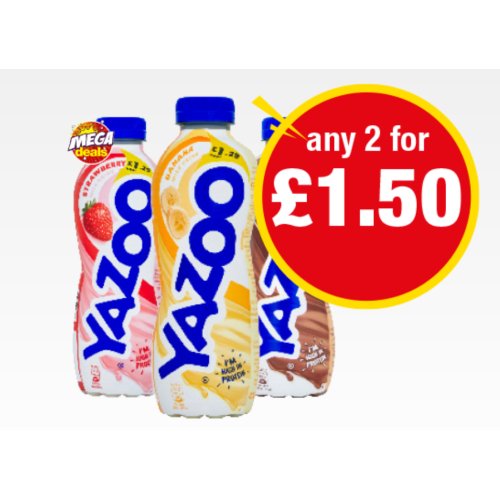 Yazoo Milk Drinks (400ml, varieties as stocked)