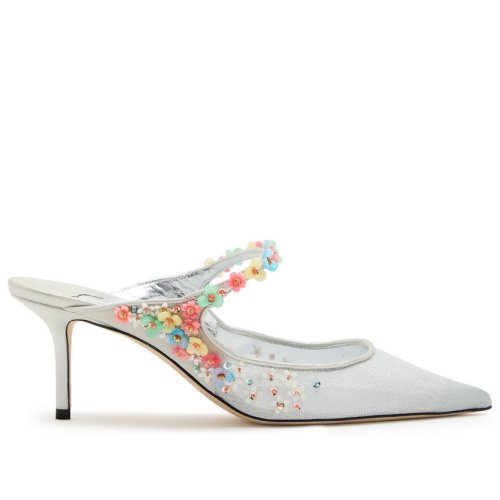  JIMMY CHOO Bing/Daisy 65 mesh and metallic leather pumps 