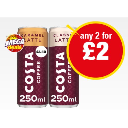 Costa Coffee Classic Latte, Caramel 250ml
