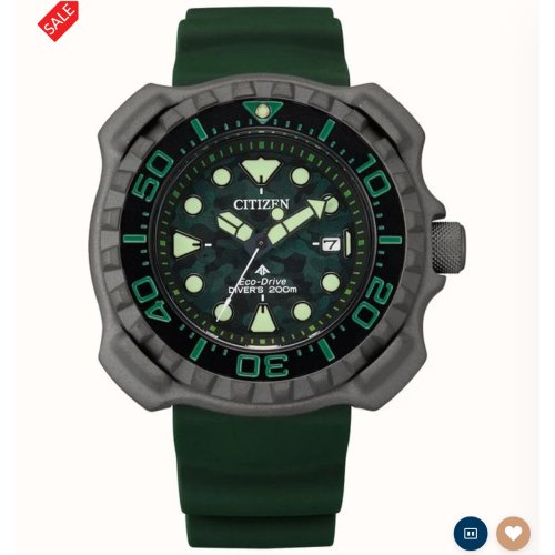 Citizen Men's Eco-Drive Promaster Green Silicone Strap WR200