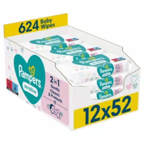Pampers Sensitive Baby Wipes 12 Packs