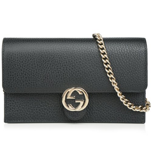 Gucci Icon GG Interlocking Wallet On Chain Black